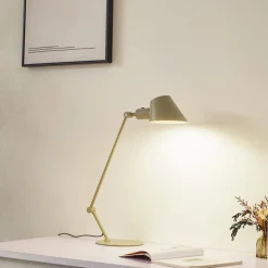 Lindby Corali bordlampe, lysegrøn, metal, højde 64 cm