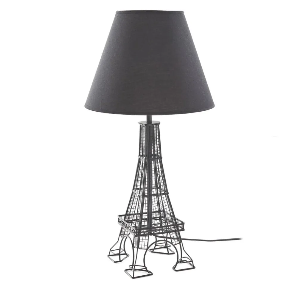 Lindby Croia bordlampe, sort, metal, Ø 28 cm, E27