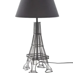 Lindby Croia bordlampe, sort, metal, Ø 28 cm, E27