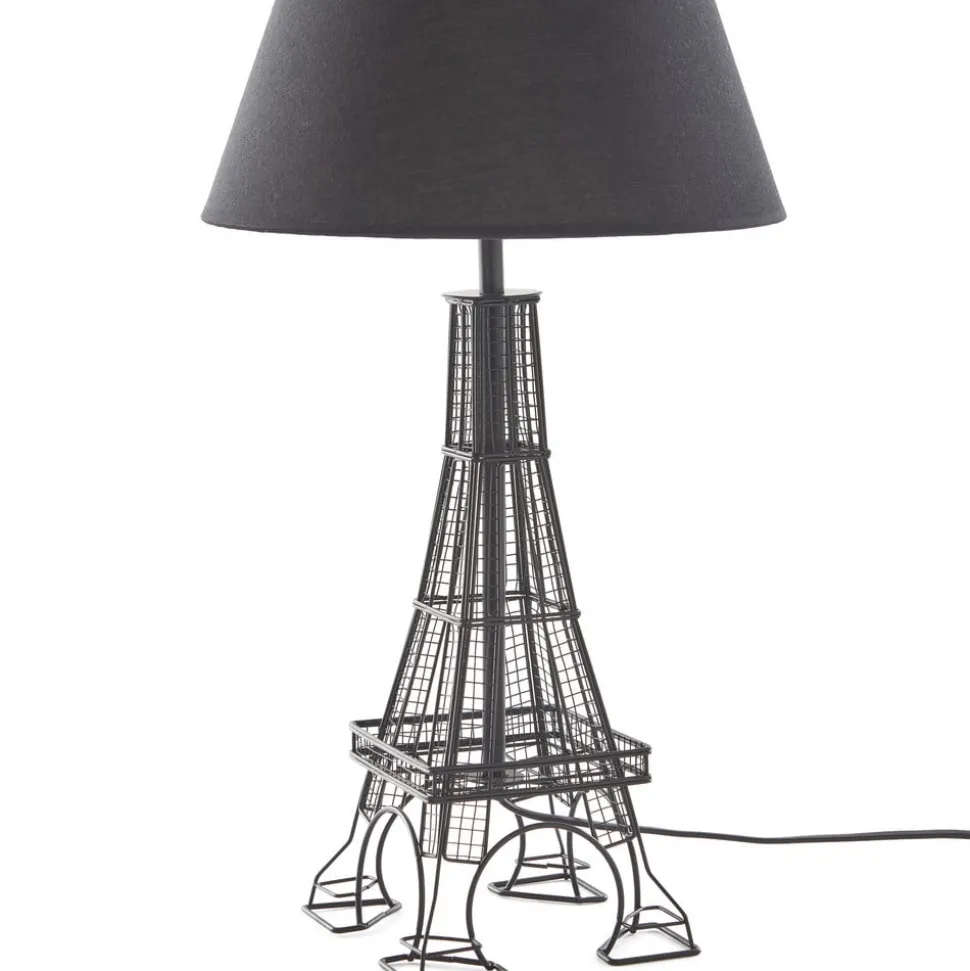 Lindby Croia bordlampe, sort, metal, Ø 28 cm, E27