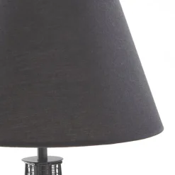 Lindby Croia bordlampe, sort, metal, Ø 28 cm, E27