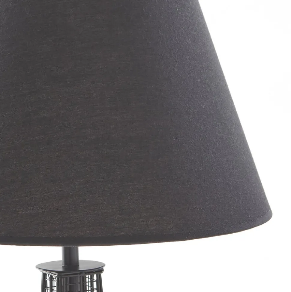 Lindby Croia bordlampe, sort, metal, Ø 28 cm, E27