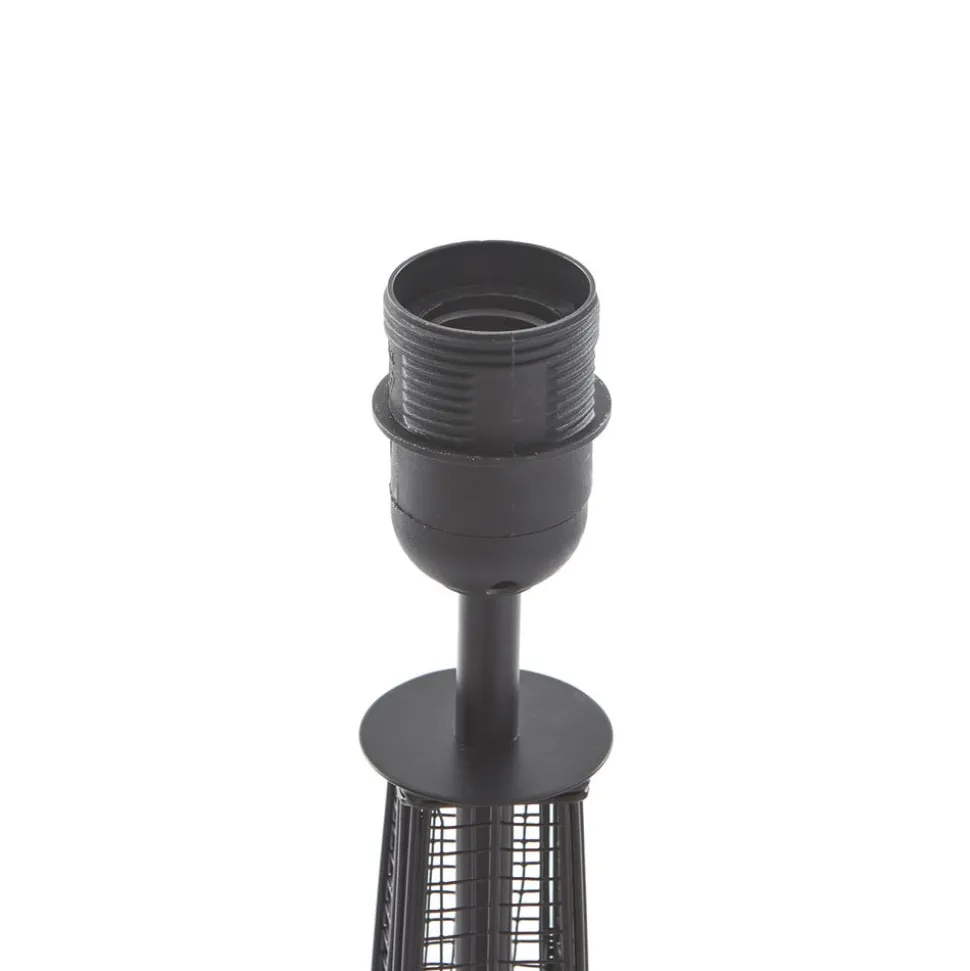 Lindby Croia bordlampe, sort, metal, Ø 28 cm, E27