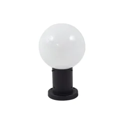 Lindby Dangan sokkellampe, hvid, højde 32 cm, glas, metal