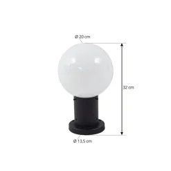 Lindby Dangan sokkellampe, hvid, højde 32 cm, glas, metal