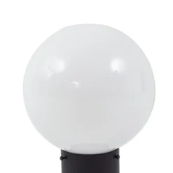 Lindby Dangan sokkellampe, hvid, højde 32 cm, glas, metal
