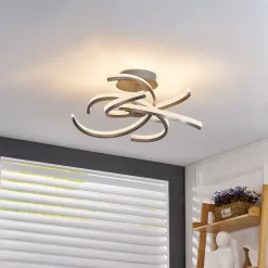 Lindby Divalis LED-loftlampe, stepdim, nikkel