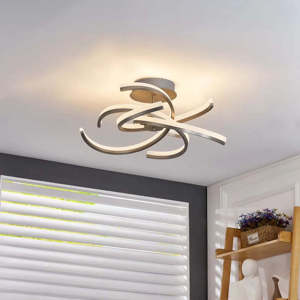 Lindby Divalis LED-loftlampe, stepdim, nikkel