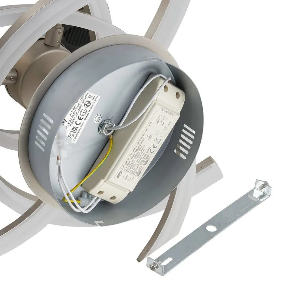 Lindby Divalis LED-loftlampe, stepdim, nikkel
