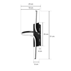 Lindby Divola LED-væglampe, stepdim, sort
