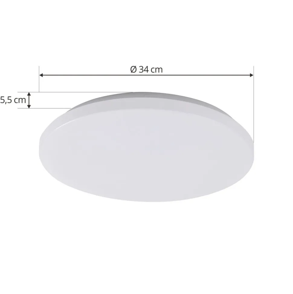 Lindby Doki LED udendørs loftslampe, 34 cm, hvid, plast