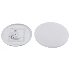 Lindby Doki LED udendørs loftslampe, 34 cm, hvid, plast