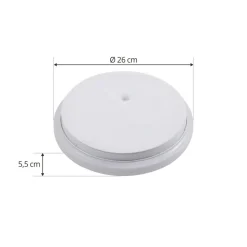 Lindby Doki LED udendørs loftslampe, 26 cm, hvid, plast