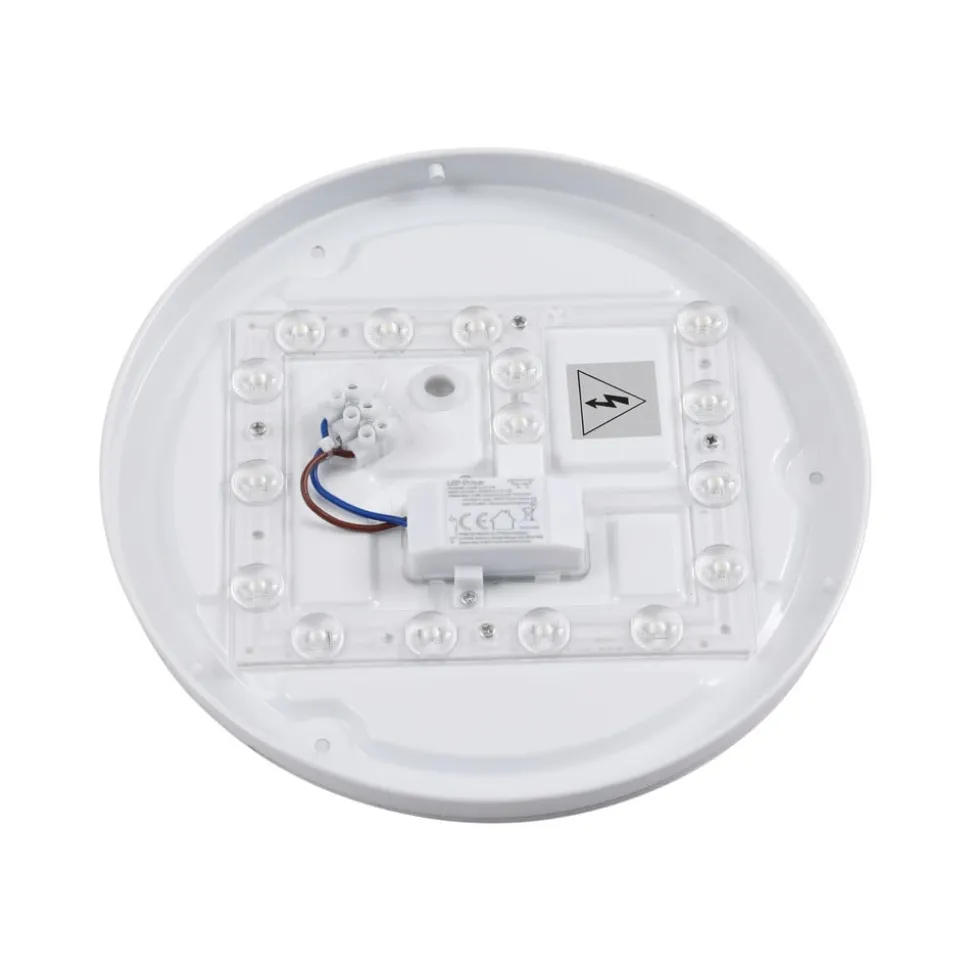Lindby Doki LED udendørs loftslampe, 26 cm, hvid, plast