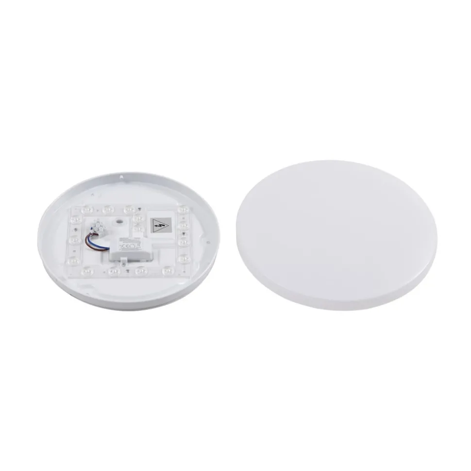 Lindby Doki LED udendørs loftslampe, 26 cm, hvid, plast