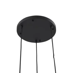 Lindby Doroteo hængelampe, 3 lyskilder, grøn/amber/grå, glas