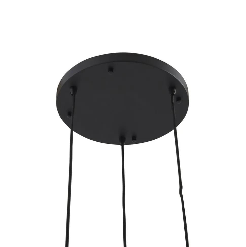 Lindby Doroteo hængelampe, 3 lyskilder, grøn/amber/grå, glas