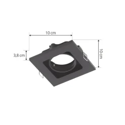 Lindby downlight Thorid, sort, 10 x 10 cm, sæt med 10, GU10
