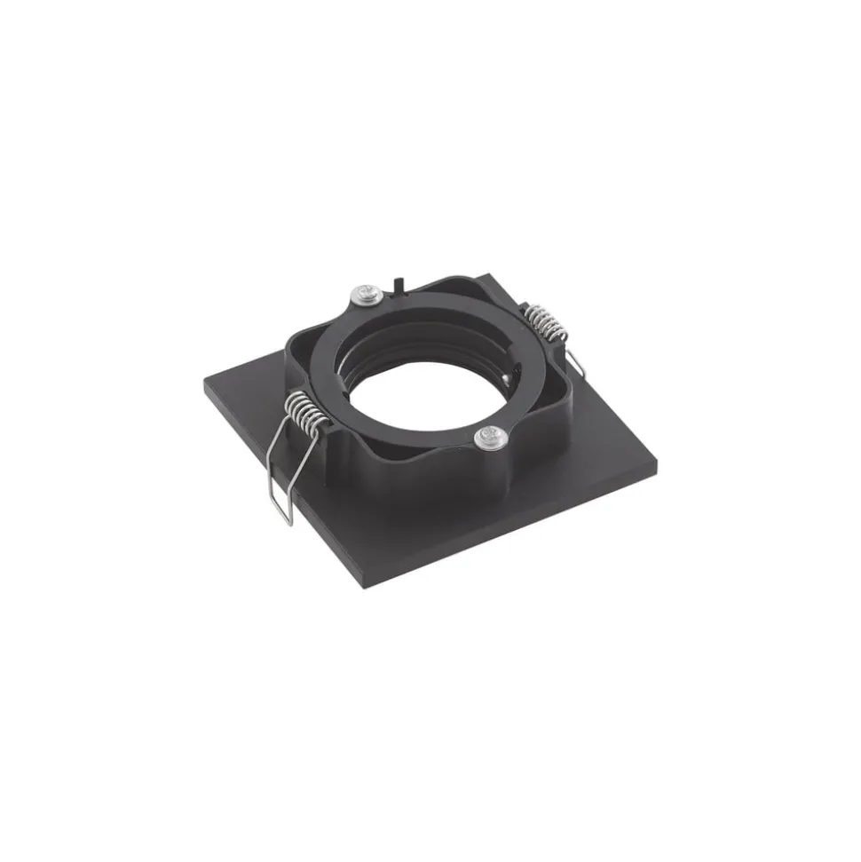 Lindby downlight Thorid, sort, 10 x 10 cm, sæt med 10, GU10