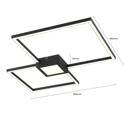 Lindby Duetto LED-loftlampe, antracit 28 W