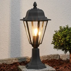 Lindby Edana sokkellampe, 52 cm, antracit, E27, IP44