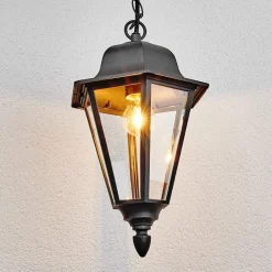 Lindby Edana udendørs hængelampe, 40 cm, antracit, E27, IP44