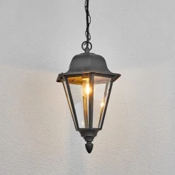 Lindby Edana udendørs hængelampe, 40 cm, antracit, E27, IP44