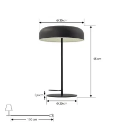 Lindby Edion bordlampe, sandsort, metal
