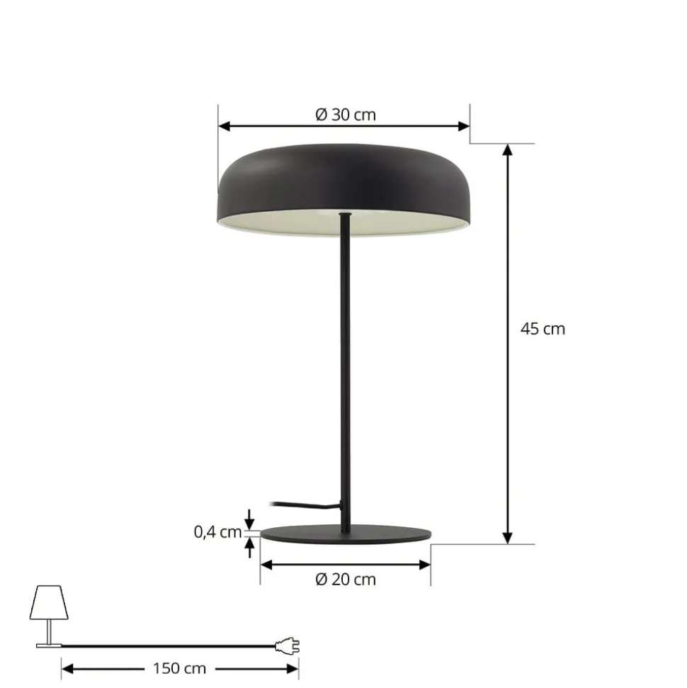 Lindby Edion bordlampe, sandsort, metal