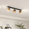 Lindby Ediz loftslampe, 3-lys, GU10, træ, 73 cm lang