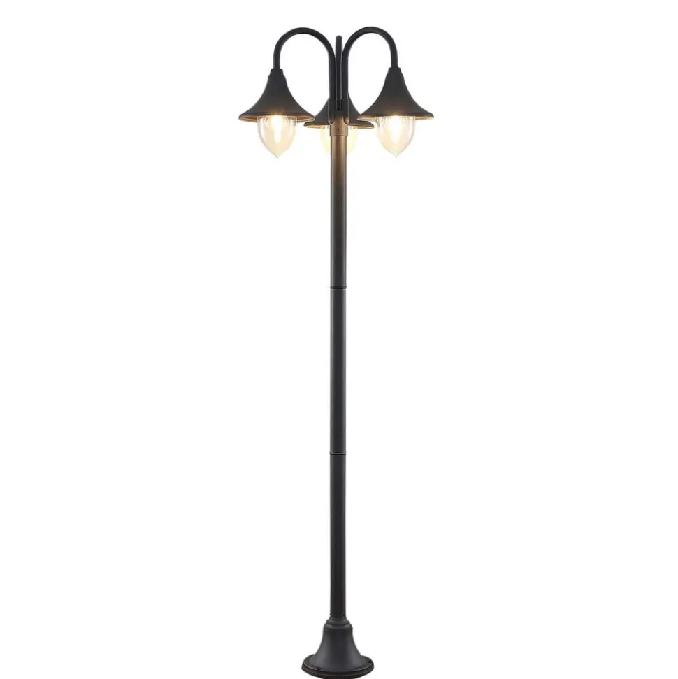 Lindby Edric lygtepæl, højde 215 cm, antracit, aluminium