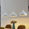 Lindby Elamira pendellampe, hvid, metal, 133 cm, 3 lyskilder.