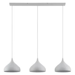 Lindby Elamira pendellampe, hvid, metal, 133 cm, 3 lyskilder.