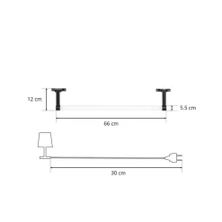 Lindby Eleri LED-spejllampe, sort