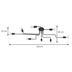 Lindby Elimar loftlampe, 8 lyskilder