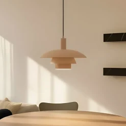 Lindby Elorri hængelampe, beige, Ø 38 cm, metal