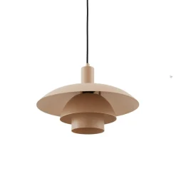 Lindby Elorri hængelampe, beige, Ø 38 cm, metal