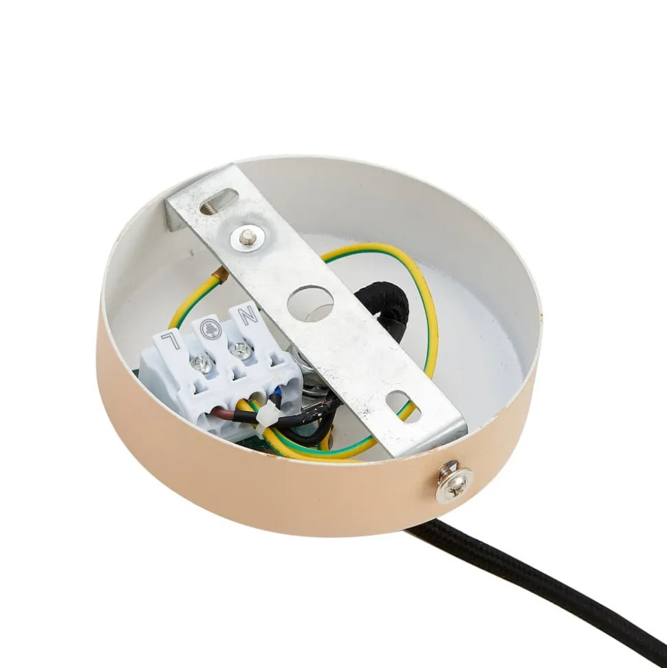 Lindby Elorri hængelampe, beige, Ø 38 cm, metal