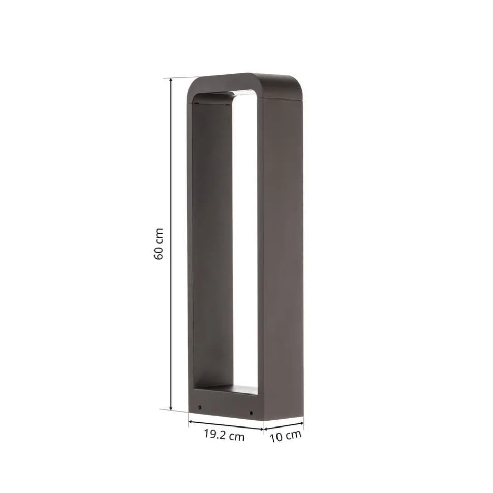 Lindby Emima LED-gadelampe, 60 cm, antracit, aluminium
