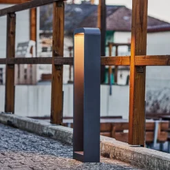 Lindby Emima LED-gadelampe, 80 cm, antracit, aluminium