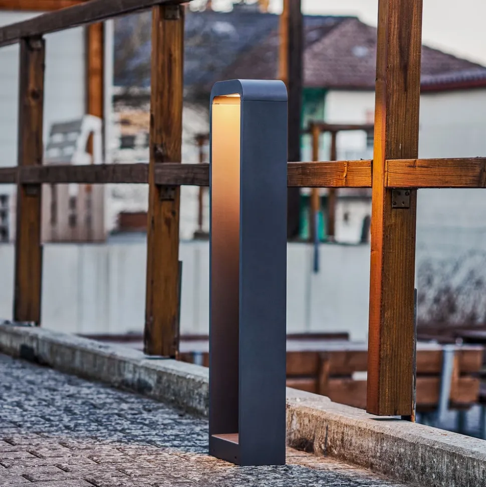 Lindby Emima LED-gadelampe, 80 cm, antracit, aluminium