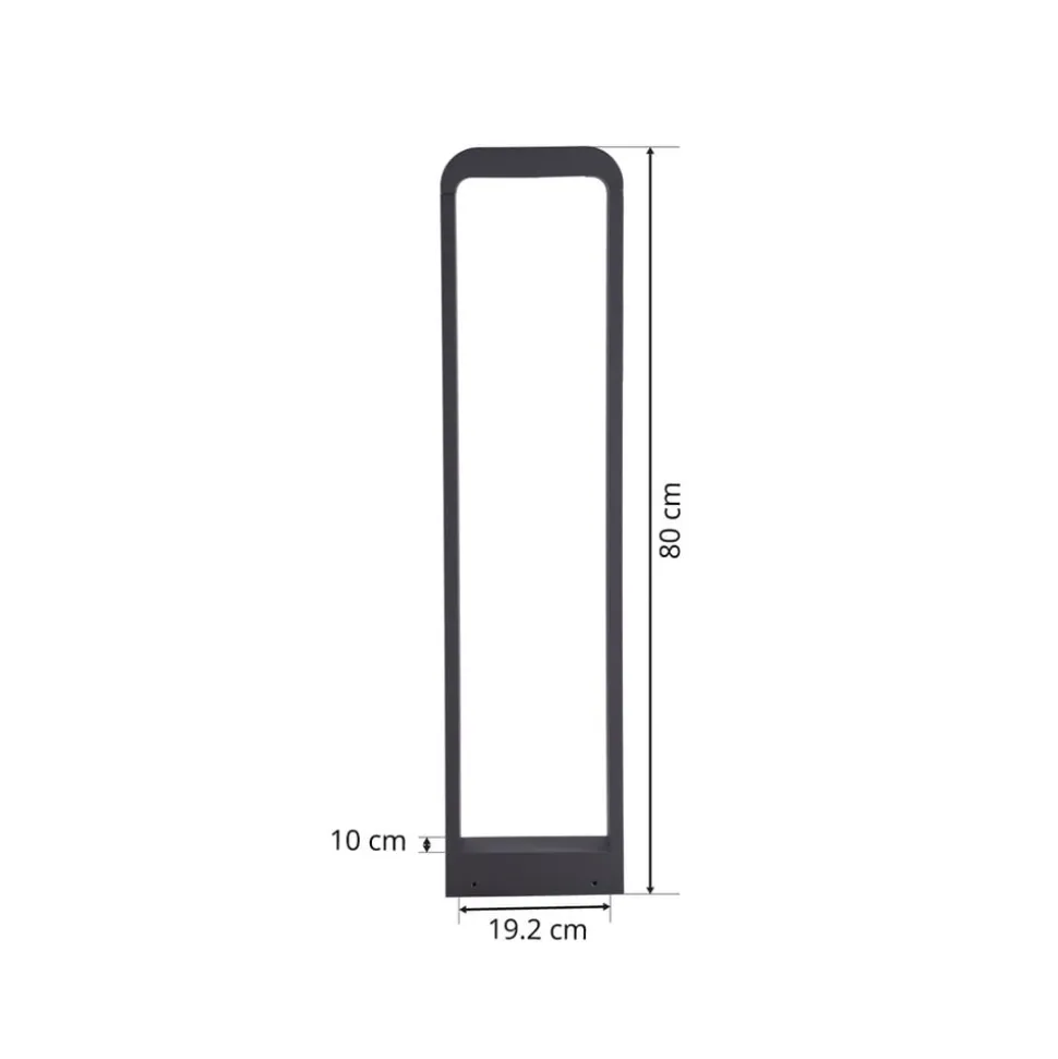 Lindby Emima LED-gadelampe, 80 cm, antracit, aluminium