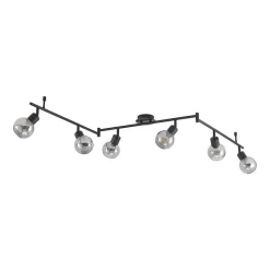 Lindby Eridia loftspot, sort, 6 lyskilder, langt