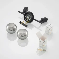 Lindby Eridia loftspot, sort, 2 lyskilder