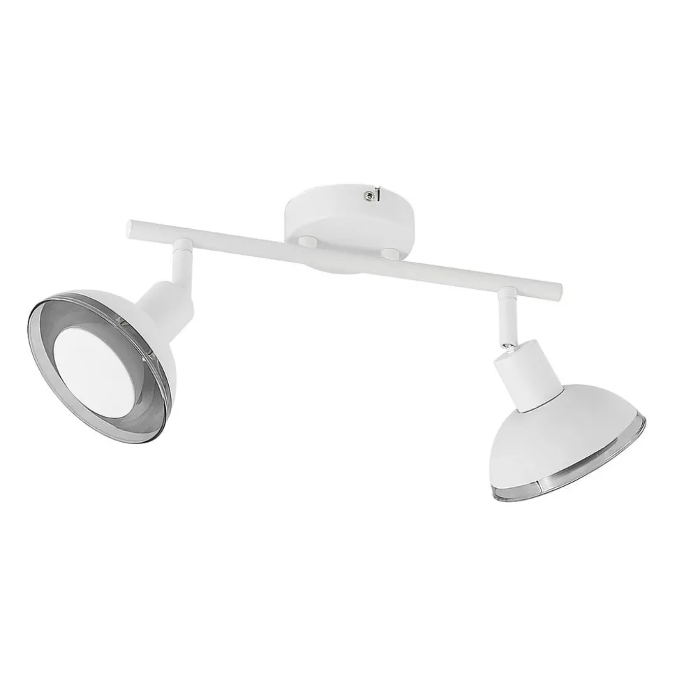 Lindby Erin loftspot, hvid, 2-lys, 31,5 cm, glas