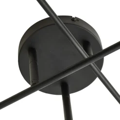 Lindby Estar loftlampe, sort, metal, 6 lyskilder, Ø56cm