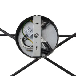 Lindby Estar loftlampe, sort, metal, 6 lyskilder, Ø56cm