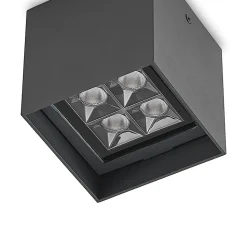 Lindby Eveta LED-loftlampe, 10 cm, antracit, aluminium, IP65