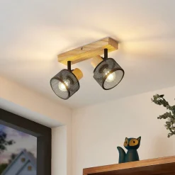 Lindby Evinora loftspot af træ, 2 lyskilder