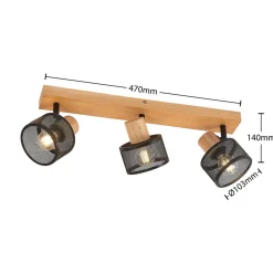 Lindby Evinora loftspot af træ, 3 lyskilder
